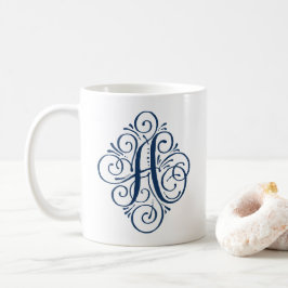 Persoonlijk Monogrammetje met Krulversiering Koffiemok