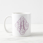 Persoonlijk Monogrammetje met Krulversiering Koffiemok (Links)