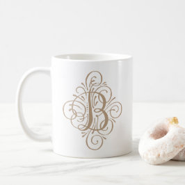 Persoonlijk Monogrammetje met Krulversiering Koffiemok