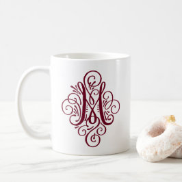 Persoonlijk Monogrammetje met Krulversiering Koffiemok