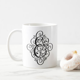 Persoonlijk Monogrammetje met Krulversiering Koffiemok