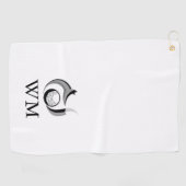 Persoonlijk Monogrammetje met Vos en Golfbal Golfhanddoek (Horizontaal)