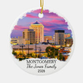 Persoonlijk Montogomery-sieraad, op maat Alabama Keramisch Ornament (Voorkant)