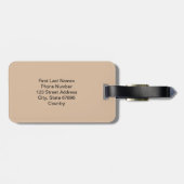 Persoonlijk Mooie Schaduw Monogram Roze Beige Bagagelabel (Achterkant horizontaal)
