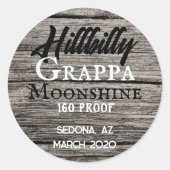 Persoonlijk moonshinelabel ronde sticker (Voorkant)