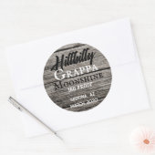 Persoonlijk moonshinelabel ronde sticker (Envelop)