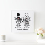 Persoonlijk Motorfiets Jubileum Cadeau Vierkante Klok (Huis)