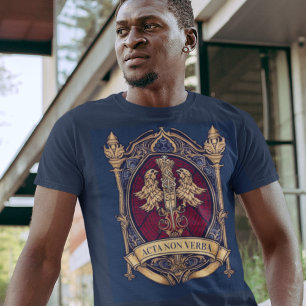 Persoonlijk motto en wapenschild Man van actie T-shirt