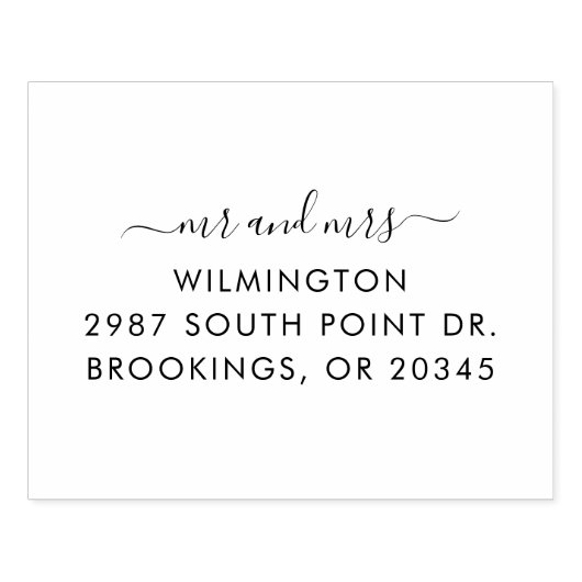 Persoonlijk Mr en Mrs Script Retouradres Rubberstempel (Afrduk)