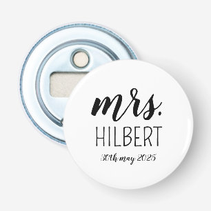 Persoonlijk Mr en Mrs trouwfeest – Aangepast Huwel Button Flesopener