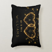 Persoonlijk Mr & Mrs Glitterend Hart Accent Kussen (Voorkant(Verticaal))