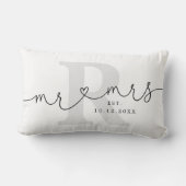 Persoonlijk Mr Mrs Initiaal Huwelijk Kussen (Achterkant)