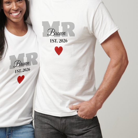Persoonlijk Mr Trouw Shirt Rode Hart T-shirt