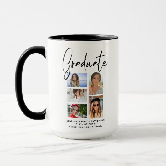 Persoonlijk multi-foto afstudeercadeau mok (Links)