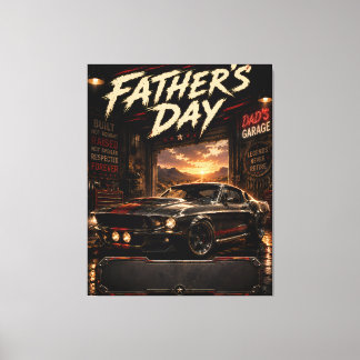 Persoonlijk Muscle Car Canvas Cadeau voor Vader Afdruk