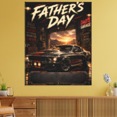 Persoonlijk Muscle Car Canvas Cadeau voor Vader Afdruk (Insitu (Woonkamer))