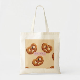 Persoonlijk Muts Adembenemend Lachende Pretzel Pat Tote Bag