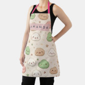 Persoonlijk Muts Kawaii Mochi Patroon Schort (Insitu)