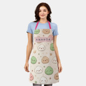 Persoonlijk Muts Kawaii Mochi Patroon Schort (Gedragen)