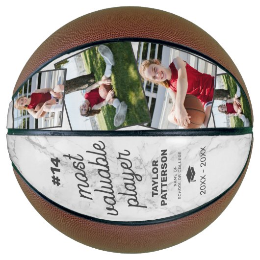 Persoonlijk MVP Marmer Basketbal Fotocadeau (Voorkant)