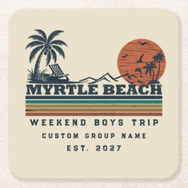 Persoonlijk Myrtle Beach-weekend vrijgezellenfeest Kartonnen Onderzetters