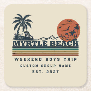 Persoonlijk Myrtle Beach-weekend vrijgezellenfeest Kartonnen Onderzetters