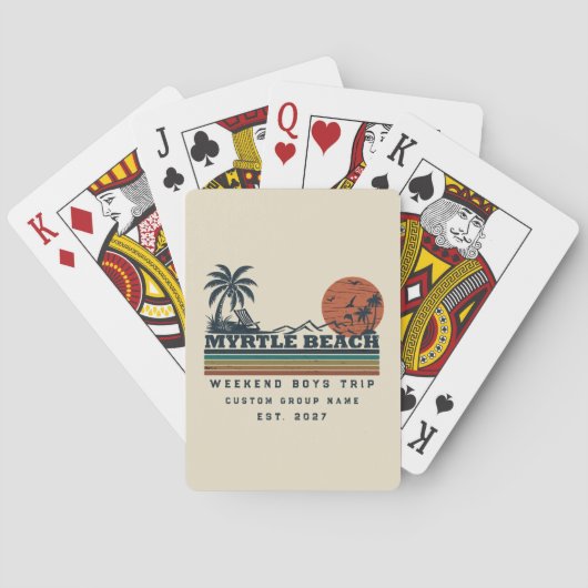Persoonlijk Myrtle Beach-weekend vrijgezellenfeest Pokerkaarten (Achterkant)