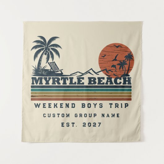 Persoonlijk Myrtle Beach-weekend vrijgezellenfeest Wandkleed (Voorkant)