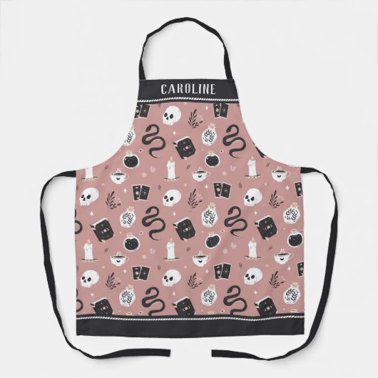 Persoonlijk Mystic Boho Crystal Skull Pattern Schort (Voorkant)