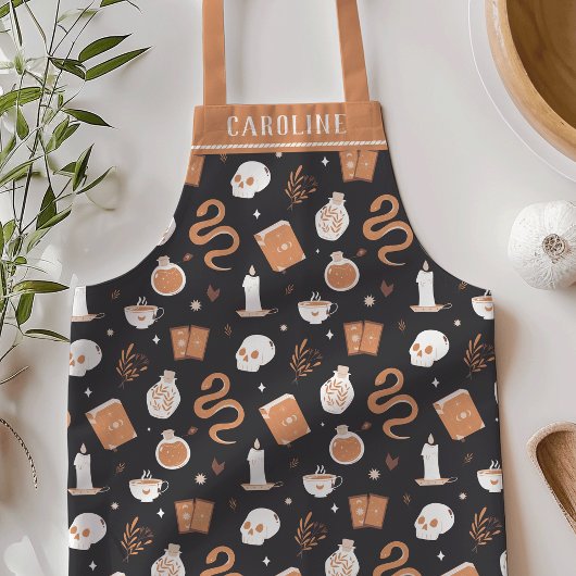 Persoonlijk Mystic Boho Crystal Skull Pattern Schort