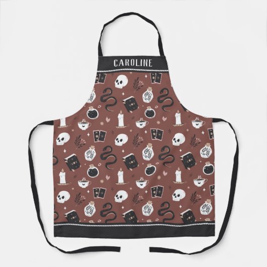 Persoonlijk Mystic Boho Crystal Skull Pattern Schort (Voorkant)