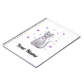 Persoonlijk Mystic Gray Kat Notitieboek (Linkerzijde)