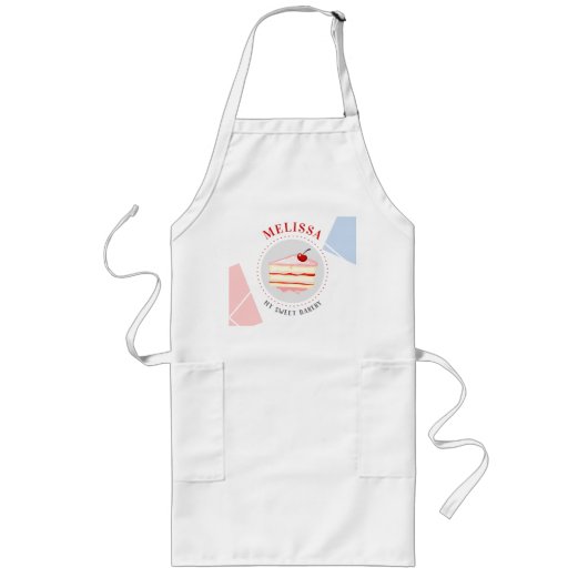 Persoonlijk naam bakker bakkerij chef kok lang schort (Voorkant)