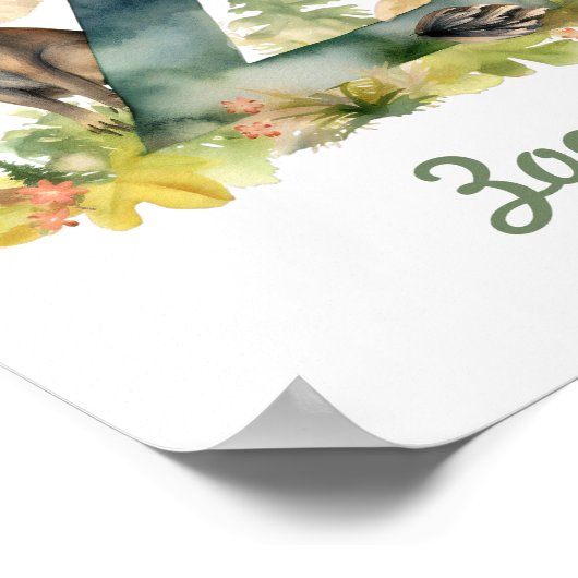 Persoonlijk naam bos bosletter Z peuterspeelzaal p Poster (Hoek)