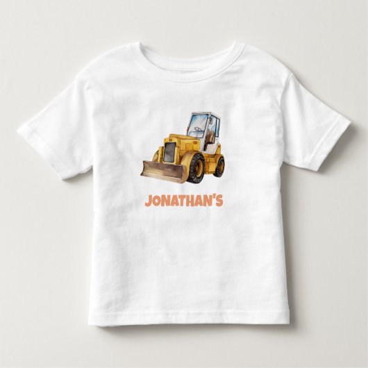 Persoonlijk Naam Bouwvoertuig Bulldozer   Kinder Shirts (Voorkant)