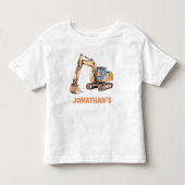 Persoonlijk Naam Bouwvoertuig Graafmachine   Kinder Shirts (Voorkant)