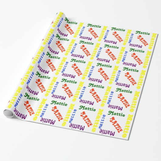 Persoonlijk naam cadeauverpakking papier (Uitgerold)