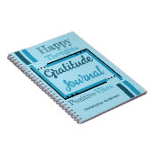 Persoonlijk naam dankbaarheidsdagboek blauw notitieboek (Rechterzijde)