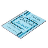 Persoonlijk naam dankbaarheidsdagboek blauw notitieboek (Linkerzijde)