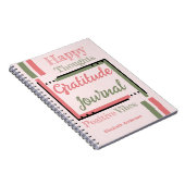 Persoonlijk naam dankbaarheidsdagboek groen roze notitieboek (Rechterzijde)