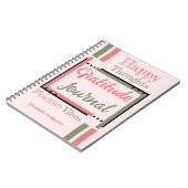 Persoonlijk naam dankbaarheidsdagboek groen roze notitieboek (Linkerzijde)
