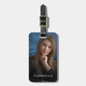 Persoonlijk naam- en fotomodern bagagelabel (Voorkant verticaal)