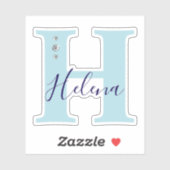 Persoonlijk naam initiaal Elegante nepdiamanten Sticker (Vel)