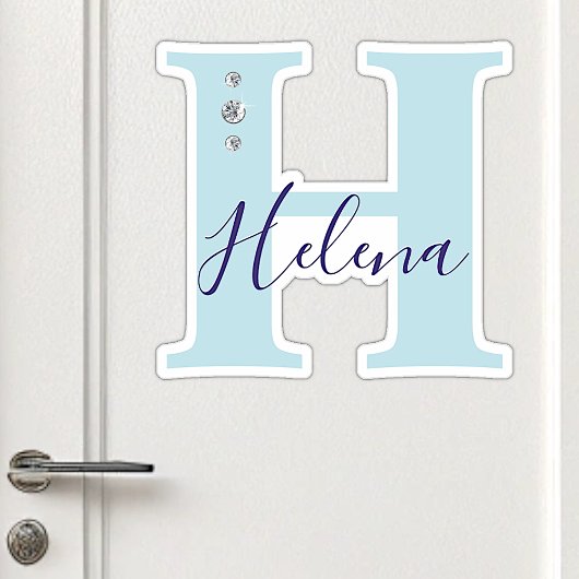 Persoonlijk naam initiaal Elegante nepdiamanten Sticker