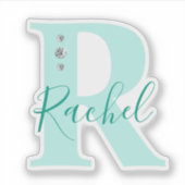 Persoonlijk naam initiaal Elegante nepdiamanten Sticker (Voorkant)