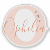 Persoonlijk naam-initialen Elegante nepdiamanten Sticker (Voorkant)