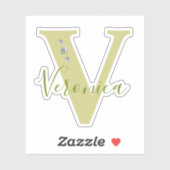 Persoonlijk naam-initialen Elegante nepdiamanten Sticker (Vel)