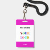 Persoonlijk Naam Logo Info Merk Zakelijk Badge (Voorzijde met lanyard)