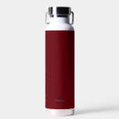 Persoonlijk Naam Monogram Burgundy Zwart Waterfles (Voorkant)