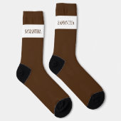 Persoonlijk Naam Monogram Eenvoudig Minimalistisch Sokken (Rechts)